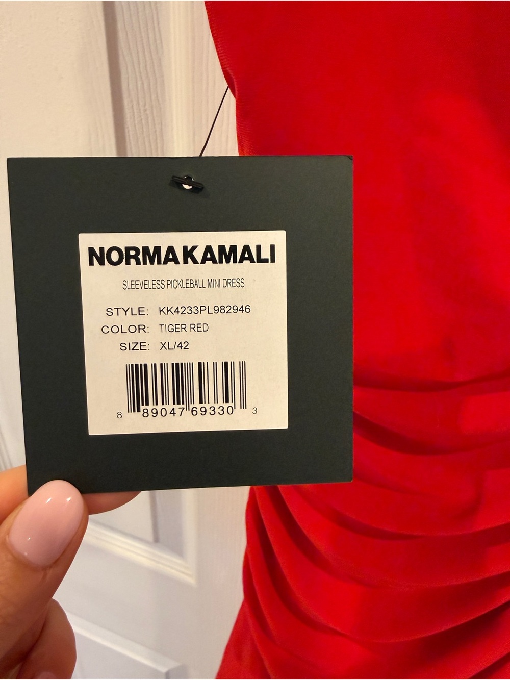 Norma Kamali XL Tiger Red Pickleball Mini Dress - Picture 2 of 4
